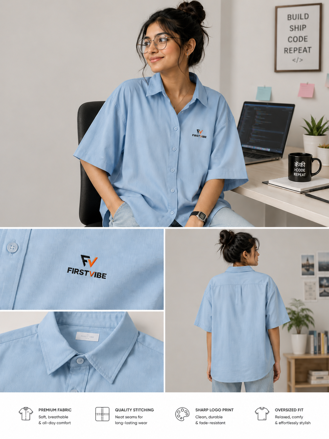 FirstVibe Premium unisex Oversized Shirt