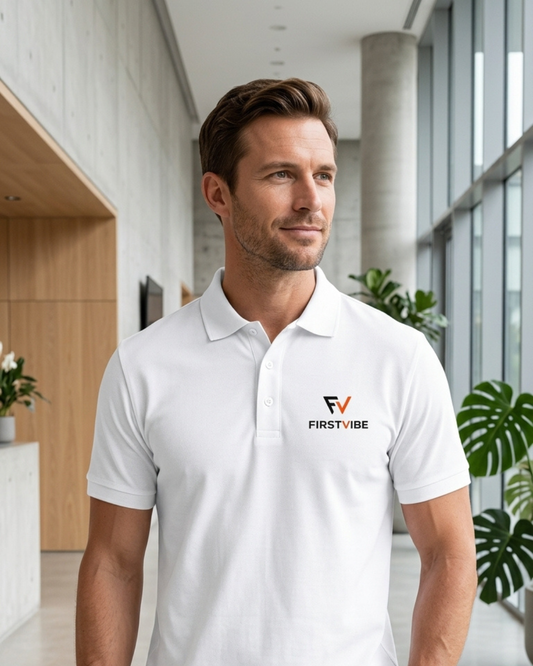 FirstVibe Premium Cotton Polo Tee for men